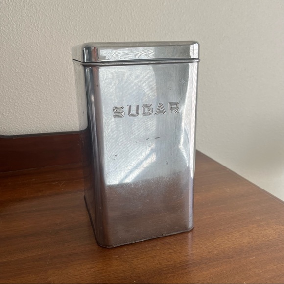 coffee-sugar-flour vintage crome canisters - Picture 9 of 16